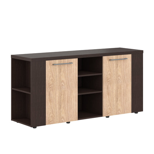 RECTANGULAR SHAPE HIGH EXECUTIVE CREDENZA, MADE IN E1 LAMINATE CHIPBOARD WITH 38MM TOP, WITH DOORS AND OPEN SHELVES by Treejar | Souqify
