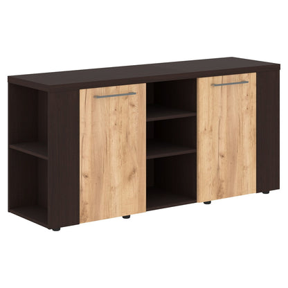 RECTANGULAR SHAPE HIGH EXECUTIVE CREDENZA, MADE IN E1 LAMINATE CHIPBOARD WITH 38MM TOP, WITH DOORS AND OPEN SHELVES by Treejar | Souqify