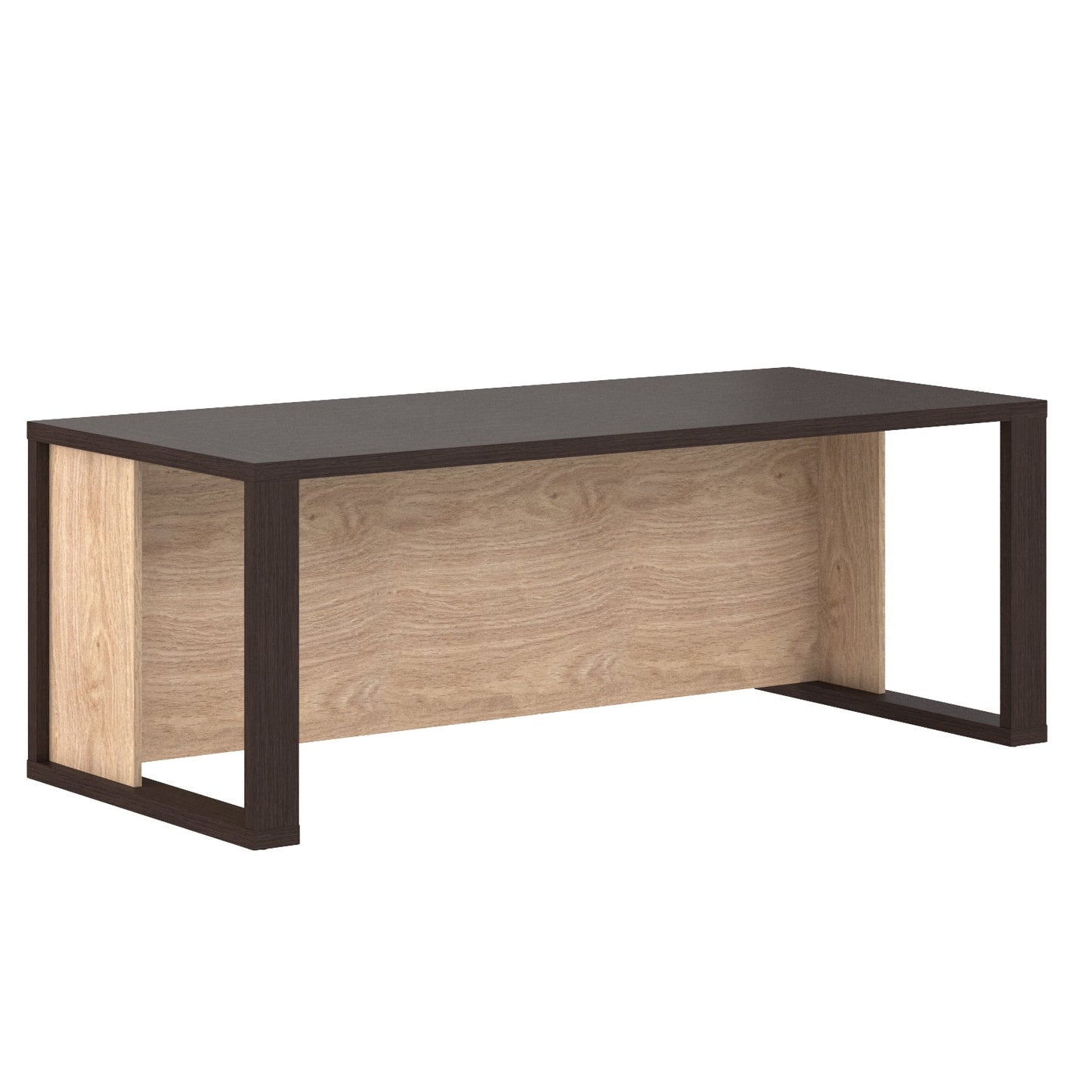 RECTANGULAR SHAPE HIGH EXECUTIVE DESK, MADE IN E1 LAMINATE CHIPBOARD WITH 38MM TOP, WITH FULL WOODEN MODESTY PANEL AND LEGS by Treejar | Souqify