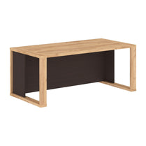 RECTANGULAR SHAPE HIGH EXECUTIVE DESK, MADE IN E1 LAMINATE CHIPBOARD WITH 38MM TOP, WITH FULL WOODEN MODESTY PANEL AND LEGS by Treejar | Souqify