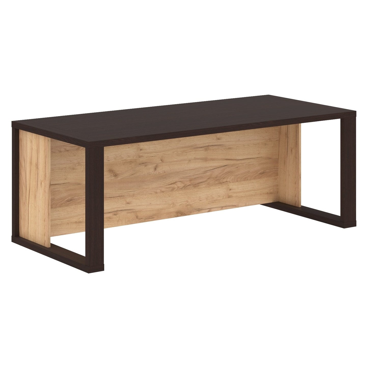 RECTANGULAR SHAPE HIGH EXECUTIVE DESK, MADE IN E1 LAMINATE CHIPBOARD WITH 38MM TOP, WITH FULL WOODEN MODESTY PANEL AND LEGS by Treejar | Souqify