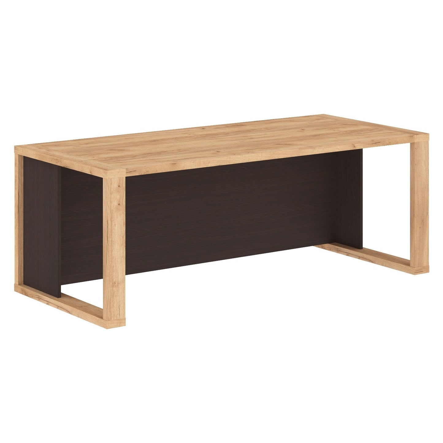 RECTANGULAR SHAPE HIGH EXECUTIVE DESK, MADE IN E1 LAMINATE CHIPBOARD WITH 38MM TOP, WITH FULL WOODEN MODESTY PANEL AND LEGS by Treejar | Souqify
