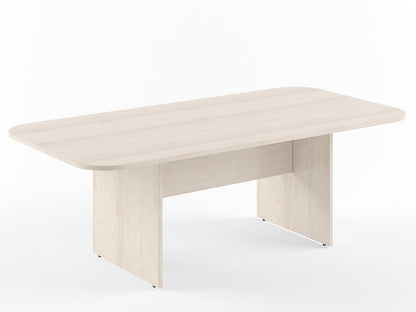 RECTANGULAR SHAPE WITH CURVE CORNERS MEETING DESK, MADE IN E1 LAMINATE CHIPBOPARD, WITH WOODEN MODESTY PANEL AND LEGS by Treejar | Souqify