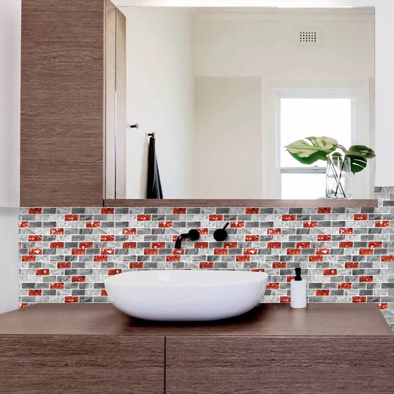 Red Ice Crack Strip Vinyl Tile T80003 by Vivid Tiles | Souqify