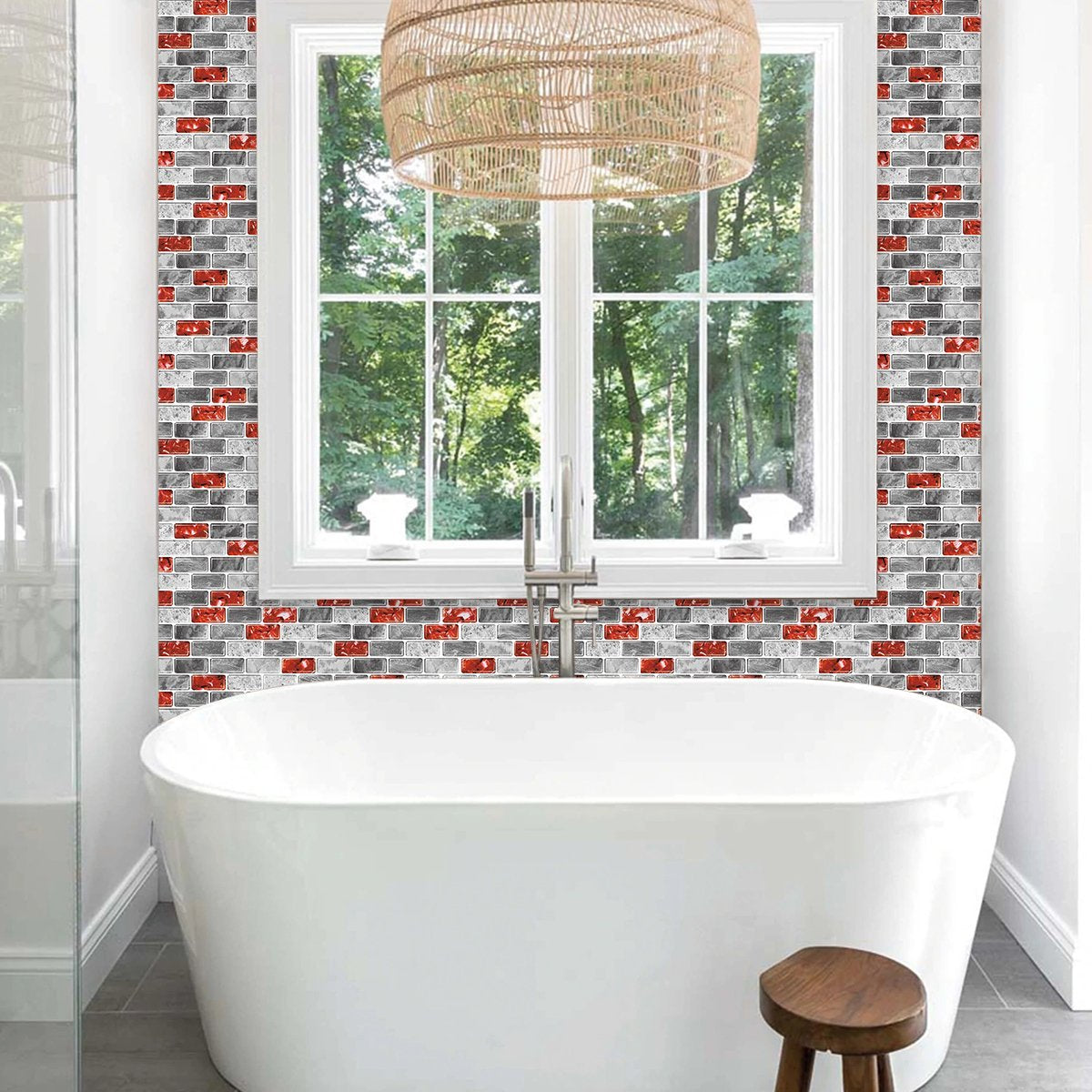 Red Ice Crack Strip Vinyl Tile T80003 by Vivid Tiles | Souqify