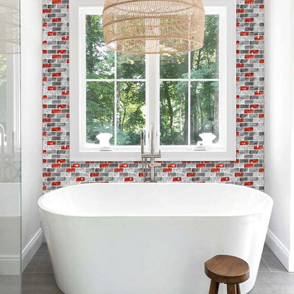 Red Ice Crack Strip Vinyl Tile T80003 by Vivid Tiles | Souqify
