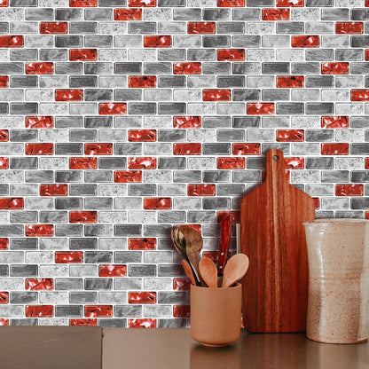 Red Ice Crack Strip Vinyl Tile T80003 by Vivid Tiles | Souqify