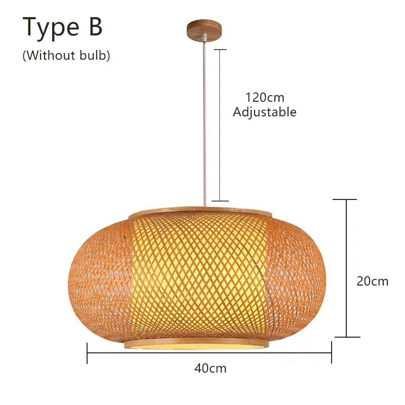 Restaurant Chandelier Tea House Lantern Bamboo Weave Chandelier Bamboo Lamp Pendant Lights Rattan Art Bedside Lamp Night by Zhongsan | Souqify