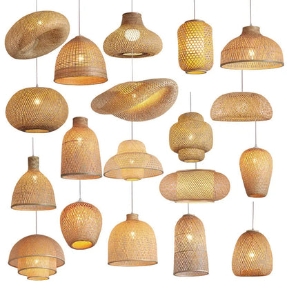 Restaurant Chandelier Tea House Lantern Bamboo Weave Chandelier Bamboo Lamp Pendant Lights Rattan Art Bedside Lamp Night by Zhongsan | Souqify