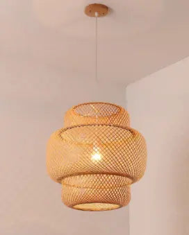 Restaurant Chandelier Tea House Lantern Bamboo Weave Chandelier Bamboo Lamp Pendant Lights Rattan Art Bedside Lamp Night by Zhongsan | Souqify