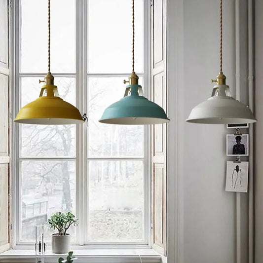 Retro Pendant Light Industrial Style Colorful E27 Kitchen Restaurant Home Lamp Vintage Hanging Light Lampshade Decorative Lamps by Zhongsan | Souqify