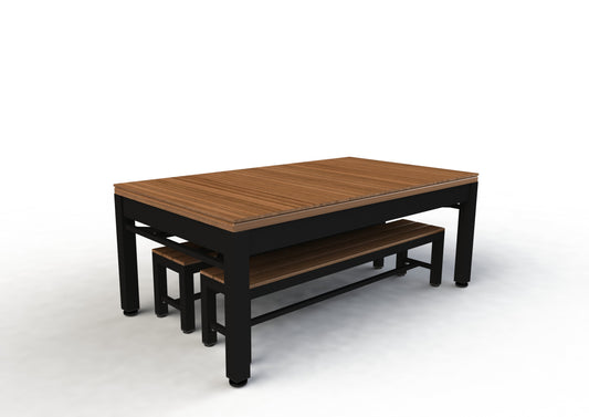 Riley 7’ Continental American Pool Table with Benches and Dining Top. 220 x 121 x 82cm by Admiral World Sports - RILEY | Souqify
