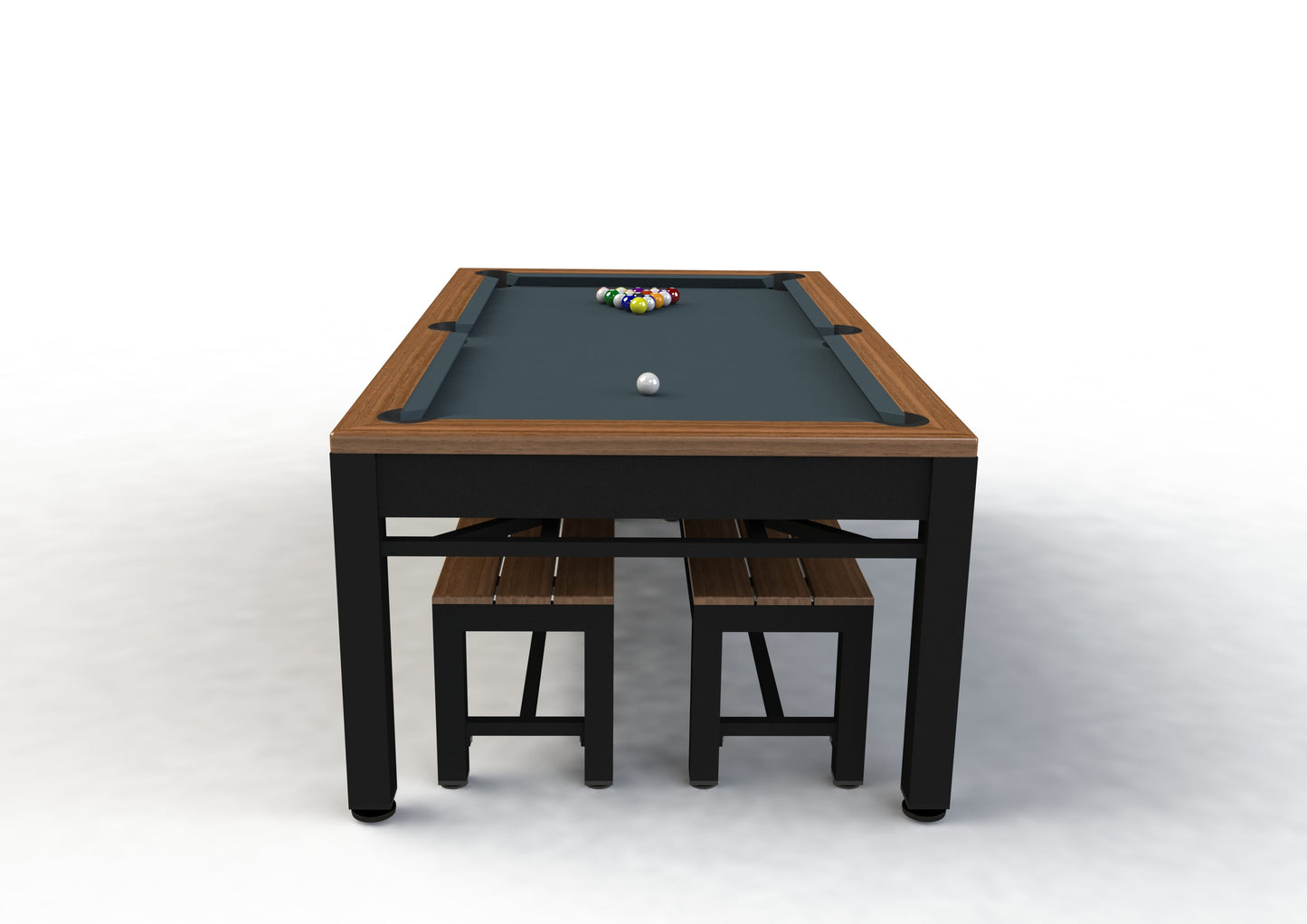Riley 7’ Continental American Pool Table with Benches and Dining Top. 220 x 121 x 82cm by Admiral World Sports - RILEY | Souqify