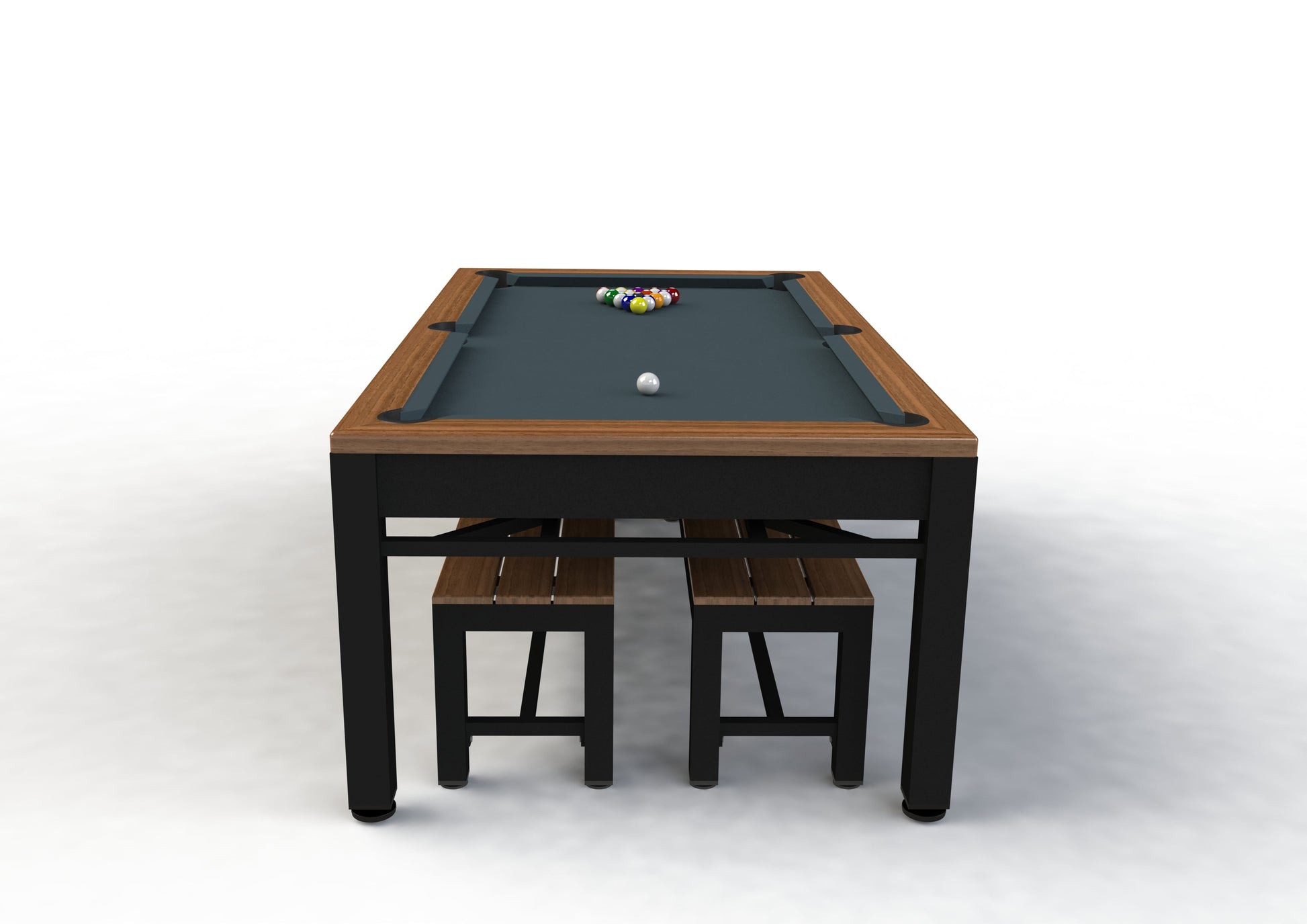 Riley 7’ Continental American Pool Table with Benches and Dining Top. 220 x 121 x 82cm by Admiral World Sports - RILEY | Souqify