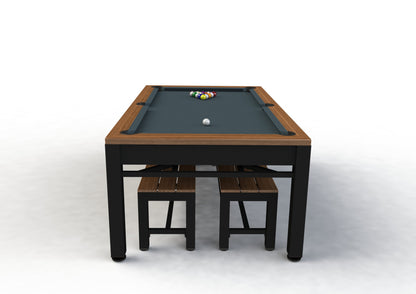 Riley 7’ Continental American Pool Table with Benches and Dining Top. 220 x 121 x 82cm by Admiral World Sports - RILEY | Souqify