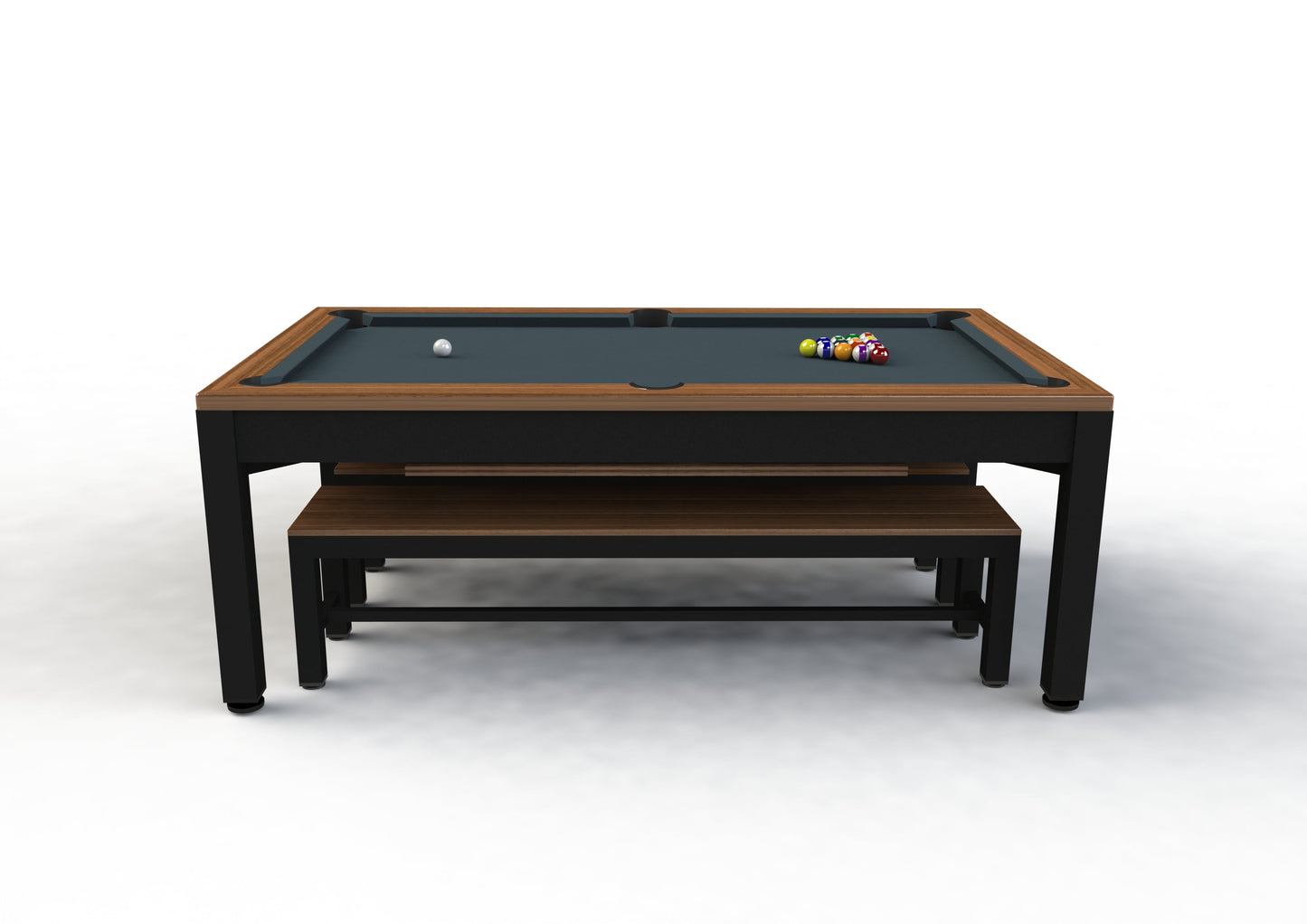 Riley 7’ Continental American Pool Table with Benches and Dining Top. 220 x 121 x 82cm by Admiral World Sports - RILEY | Souqify