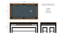 Riley 7’ Continental American Pool Table with Benches and Dining Top. 220 x 121 x 82cm by Admiral World Sports - RILEY | Souqify