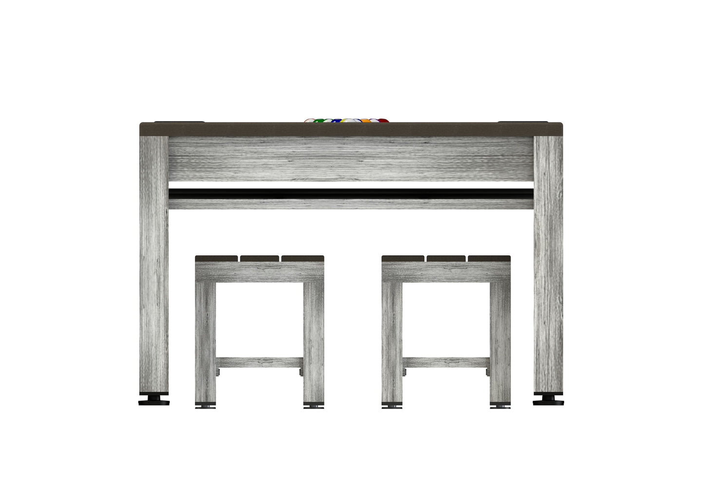 Riley 7’ Neptune Outdoor Pool Table with Benches & Table Top – Grey/Brown 220 x 121 x 82cm by Admiral World Sports - RILEY | Souqify