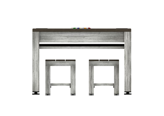 Riley 7’ Neptune Outdoor Pool Table with Benches & Table Top – Grey/Brown 220 x 121 x 82cm by Admiral World Sports - RILEY | Souqify