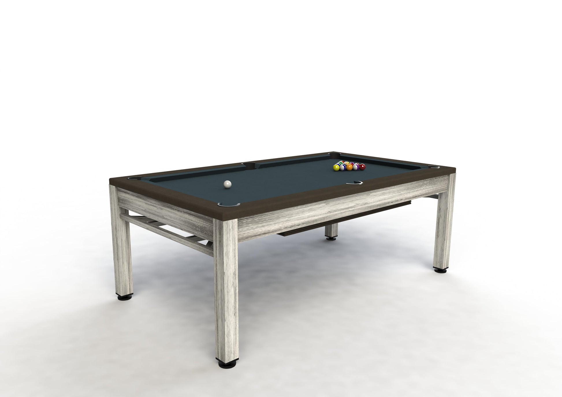 Riley 7’ Neptune Outdoor Pool Table with Benches & Table Top – Grey/Brown 220 x 121 x 82cm by Admiral World Sports - RILEY | Souqify