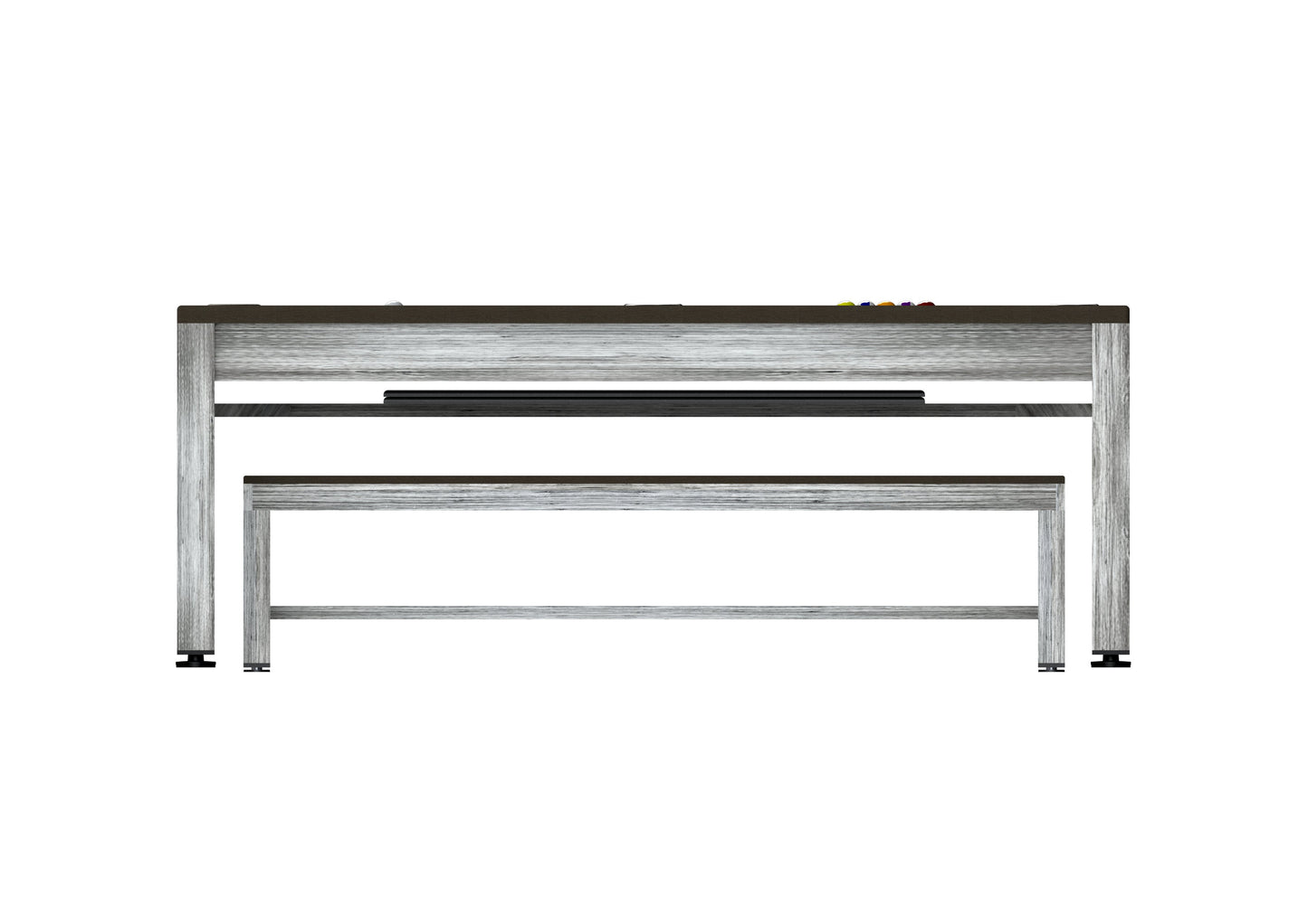 Riley 7’ Neptune Outdoor Pool Table with Benches & Table Top – Grey/Brown 220 x 121 x 82cm by Admiral World Sports - RILEY | Souqify