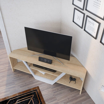 Sares TV Unit Sapphire Oak White by DECOROTIKA | Souqify