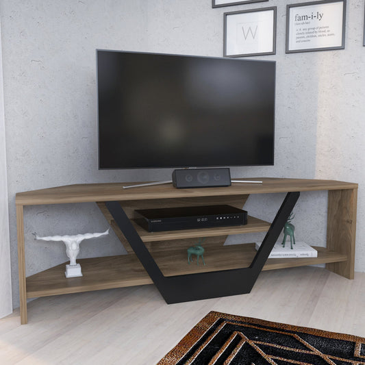Sares TV Unit Walnut Black by DECOROTIKA | Souqify
