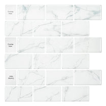 self adhesive plastic mosaic bathroom kitchen backsplash tiles stick on wall decorative peel stick subway tile by Vivid Tiles | Souqify