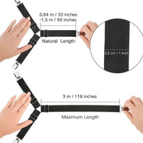 Sheet clip 4 pieces elastic band, black color.