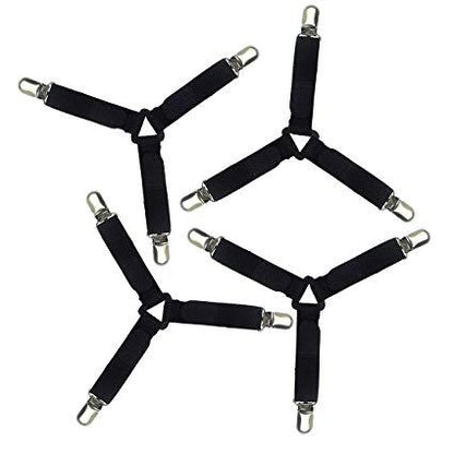 Sheet clip 4 pieces elastic band, black color.