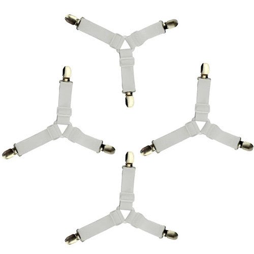 Sheet clip 4 pieces elastic band, white color. by 5 | Souqify