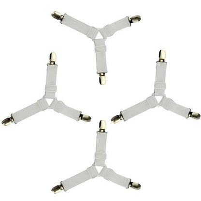 Sheet clip 4 pieces elastic band, white color. by 5 | Souqify