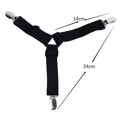 Sheet clip 4 pieces elastic band, white color. by 5 | Souqify