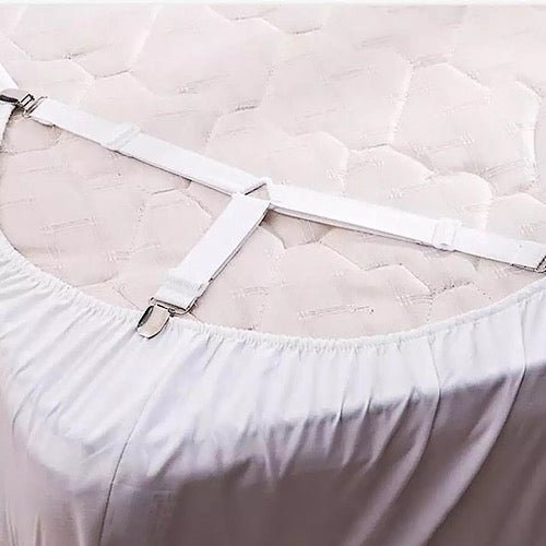 Sheet clip 4 pieces elastic band, white color. by 5 | Souqify
