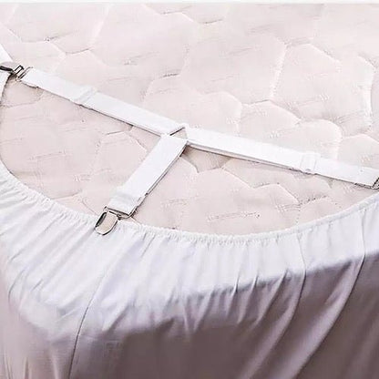 Sheet clip 4 pieces elastic band, white color. by 5 | Souqify