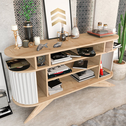 Sideboard Stor - Oak, White-STO59SB02 Oak
White 162 X 49 X 20 by DECOROTIKA | Souqify