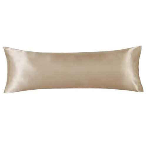 Silky Satin, 1-Piece Pillow Cover Case, Plain Beige.