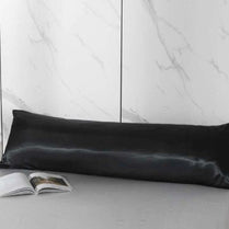 Silky Satin, 1-Piece Pillow Cover Case, Plain Black.