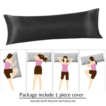 Silky Satin, 1-Piece Pillow Cover Case, Plain Black. by 5 | Souqify