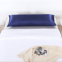 Silky Satin, 1-Piece Pillow Cover Case, Plain Navy Blue.