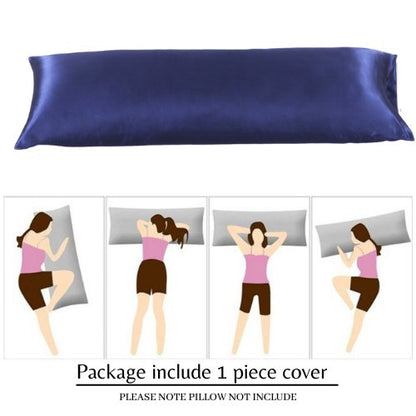 Silky Satin, 1-Piece Pillow Cover Case, Plain Navy Blue. by 5 | Souqify