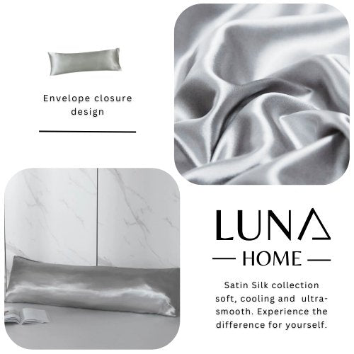 Silky Satin, 1-Piece Pillow Cover Case, Plain Silver Color. by 5 | Souqify
