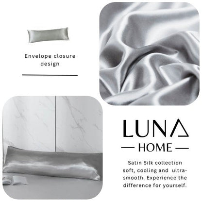 Silky Satin, 1-Piece Pillow Cover Case, Plain Silver Color. by 5 | Souqify