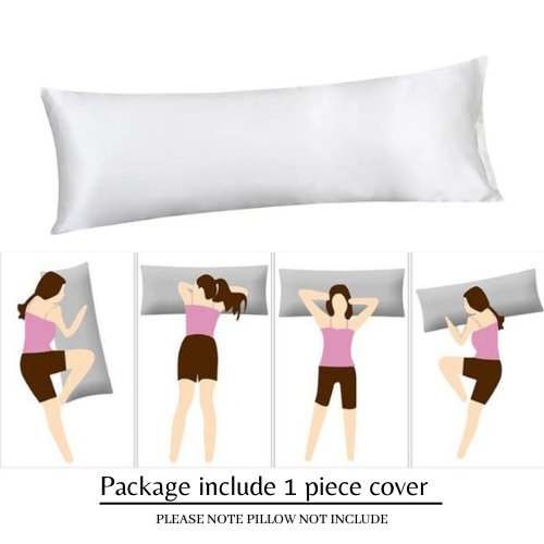 Silky Satin, 1-Piece Pillow Cover Case, Plain White Color. by 5 | Souqify