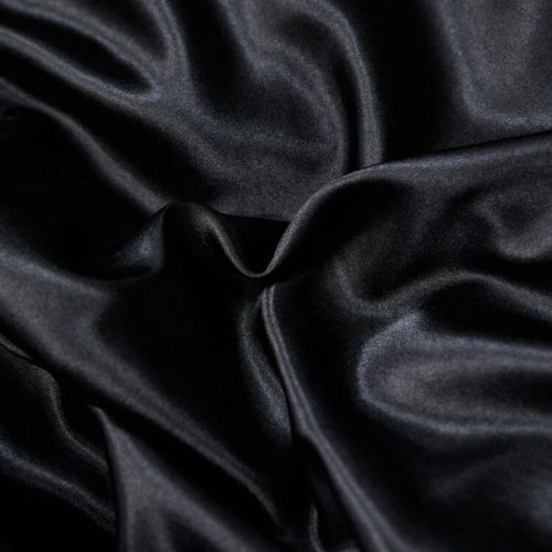 Silky Satin, King Size 6-Piece Bedding Set, Plain Black Color. by 5 | Souqify