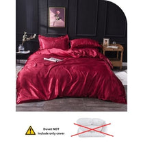 Silky Satin, King Size 6-Piece Bedding Set, Plain Dark Red Color. by 5 | Souqify