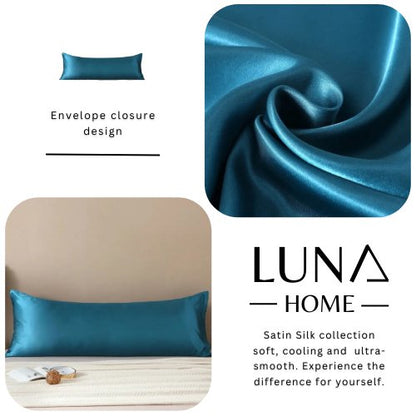 Silky Satin, Pillow Cover Case, Plain Yale Blue Color Design. by 5 | Souqify