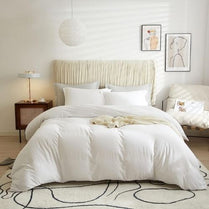 Single size 4 Pieces Bedding Set, Washable Cotton Snow White Color
