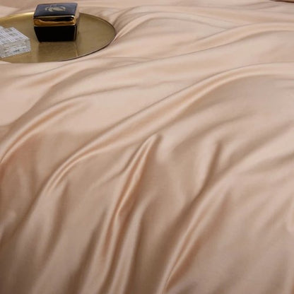 Single Size 4 Pieces Bedding Set without filler, Plain Beige Color by 5 | Souqify