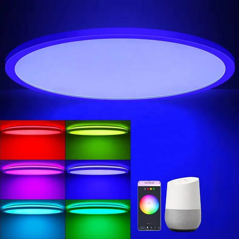 Smart Wifi LED ceiling lamp APP scan code directly connected to remote Alexa voice control time switch 24W ceiling light by Zhongsan | Souqify